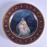 A FINE EARLY 20TH CENTURY VIENNA PORCELAIN CIRCULAR CABINET PLATE After Wilhelm Kray, painted with a