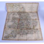 A VERY RARE EARLY 19TH CENTURY CARYS REDUCTION OF HIS LARGE MAP C1834, Hand Coloured, England and W