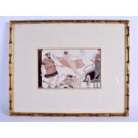 A PAIR OF VINTAGE AUSTRIAN PRINTS depicting classical inspired scenes. Image 22 cm x 13 cm.