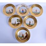 A GOOD SET OF ELEVEN 19TH CENTURY PARIS PORCELAIN PLATES depicting Middle Eastern inspired figures w