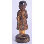 A 17TH CENTURY CHINESE BLACK LACQUER FIGURE OF A BUDDHA Ming. 9.5 cm high.