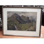 A 19TH CENTURY CONTINENTAL WATERCOLOUR Jack Kape, On route to the mountains. 35.5 cm x 55 cm.