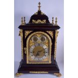 A LARGE MID 19TH CENTURY ENGLISH WESTMINSTER CHIMING BRACKET CLOCK by Henry Bright of Leamington (18