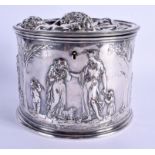 A RARE 19TH CENTURY SILVER PLATED ELKINGTON & CO BISCUIT BARREL possibly by Harold & Ashwin, Birming