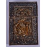 A 19TH CENTURY CHINESE EXPORT SILVER FILIGREE CARD CASE decorated with a dragon. 55 grams. 6 cm x 9