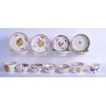 SEVEN 18TH/19TH CENTURY NEWHALL TEAWARES AND SAUCERS including examples from the Pam Jeffries Collec