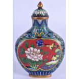 AN EARLY 20TH CENTURY CHINESE CLOISONNE ENAMEL SNUFF BOTTLE bearing Qianlong marks to base. 8.5 cm x