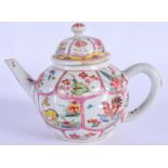 AN EARLY 18TH CENTURY CHINESE EXPORT FAMILLE ROSE TEAPOT AND COVER Yongzheng. 11.5 cm wide.