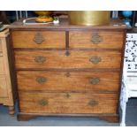 A GEORGE III CHEST OF DRAWERS. 99 cm x 104 cm.