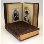 TWO ANTIQUE PHOTOGRAPH ALBUMS. (2)