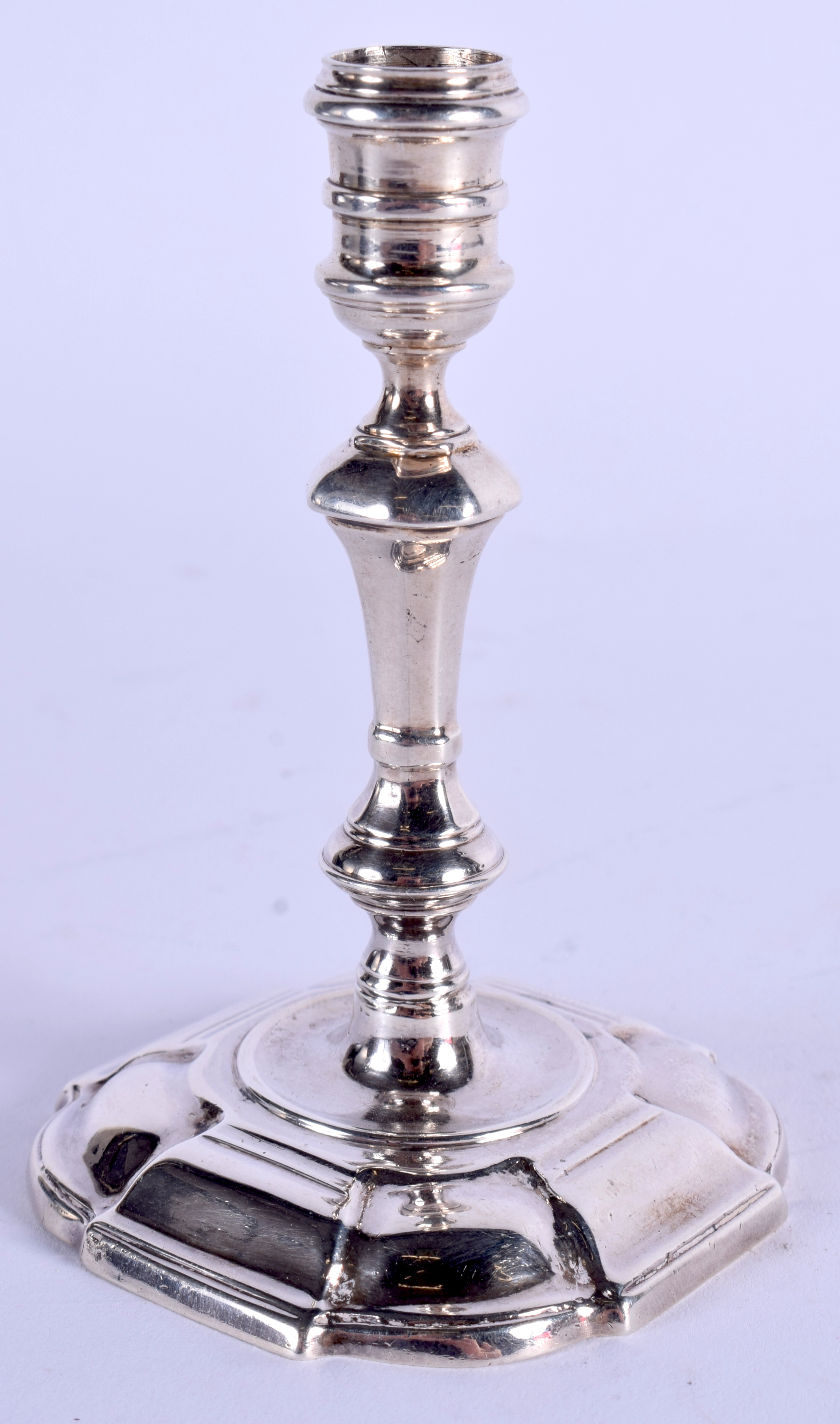 AN EARLY VICTORIAN SILVER TAPERSTICK. London 1843. 3.7 oz. 10.5 cm high.