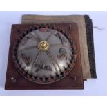 A RARE ANTIQUE ROULETTE TYPE ANIMAL BOARD WHEEL with mat. Wheel 30 cm wide. (2)