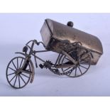 A 1950S MEXICAN SILVER BOX in the form of a bicycle. 12 cm x 8 cm.