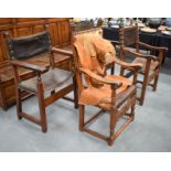 A SET OF FOUR 18TH CENTURY SOUTH EUROPEAN CARVED WALNUT FRUITWOOD CHAIRS probably Spanish or Italian