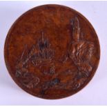 AN UNUSUAL 18TH/19TH CENTURY CARVED BURR WALNUT AND TORTOISESHELL SNUFF BOX AND COVER decorated with