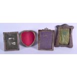 FOUR ANTIQUE SILVER PHOTOGRAPH FRAMES. Largest 20 cm x 12 cm. (4)