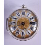 A GOOD 18TH CENTURY FRENCH PAIR CASED SILVER ONION POCKET WATCH by Cormasson of Paris, decorated wit