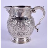 AN ANTIQUE SILVER JUG with 'duty dodging' Lao marks. 12.2 oz. 13 cm high.