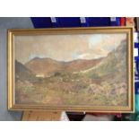 A LARGE 19TH CENTURY CONTINENTAL WATERCOLOUR Landscape. 80 cm x 56 cm.