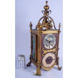 A LARGE AND UNUSUAL 19TH CENTURY FRENCH BRONZE MOUNTED MANTEL CLOCK decorated with a moon aperture