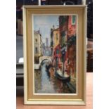 ITALIAN SCHOOL Oil on canvas, Venetian Canal. 43 cm x 23 cm.