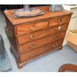 A GEORGE III CHEST. 90 cm x 108 cm.