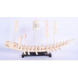 AN EARLY 20TH CENTURY CHINESE CARVED IVORY DRAGON BOAT Late Qing. 38 cm x 24 cm.