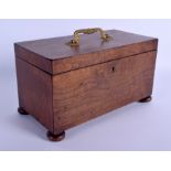 A GEORGE III MAHOGANY TEA CADDY. 23 cm x 12 cm.