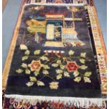 AN ART DECO PICTORIAL RUG. 153 cm x 93 cm.