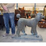 A VERY LARGE 1970S CONTINENTAL BRONZE FIGURE OF A NEFER POODLE with of humungous proportions, inset