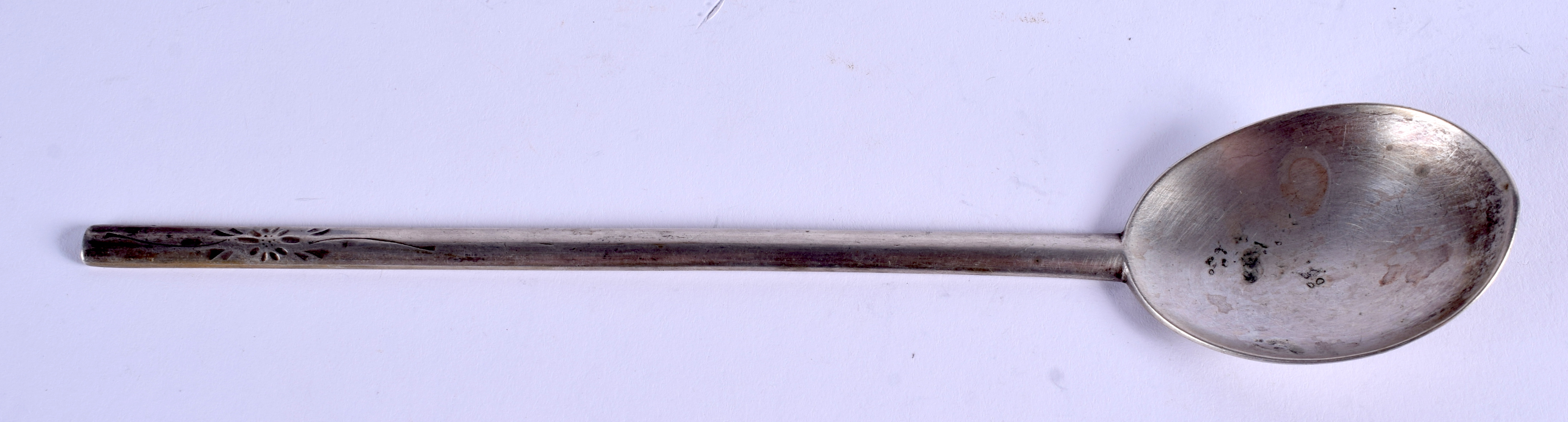 AN ASIANN SILVER SPOON. 1.5 oz. 21 cm long.