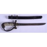 A CONTINENTAL NOVELTY MINIATURE SWORD LETTER OPENER modelled after an 18th century naval example. 14