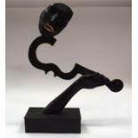A LARGE ABSTRACT BRONZE MUSICIAN. 54 cm high.