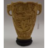 A CHINESE FAUX IVORY VASE. 30 cm high.