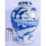 A GOOD LARGE 17TH/18TH CENTURY CHINESE BLUE AND WHITE VASE Kangxi/Yongzheng, painted with spotted de