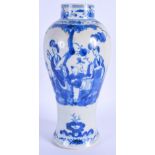 A 19TH CENTURY CHINESE BLUE AND WHITE BALUSTER VASE Qing. 22.5 cm high.