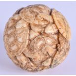 A RARE 19TH CENTURY JAPANESE MEIJI PERIOD CARVED IVORY OKIMONO overlaid with numerous tortoises in v