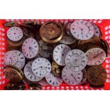 A LARGE COLLECTION OF ANTIQUE CLOCK POCKET WATCH MOVEMENTS including Robert Roskell, Benson of Londo