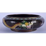AN EARLY 20TH CENTURY CHINESE CLOISONNE ENAMEL CENSER decorated with dragons. 18 cm wide.