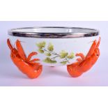 A 1930S CONTINENTAL LOBSTER CRAYFISH SERVING BOWL. 26 cm x 13 cm.