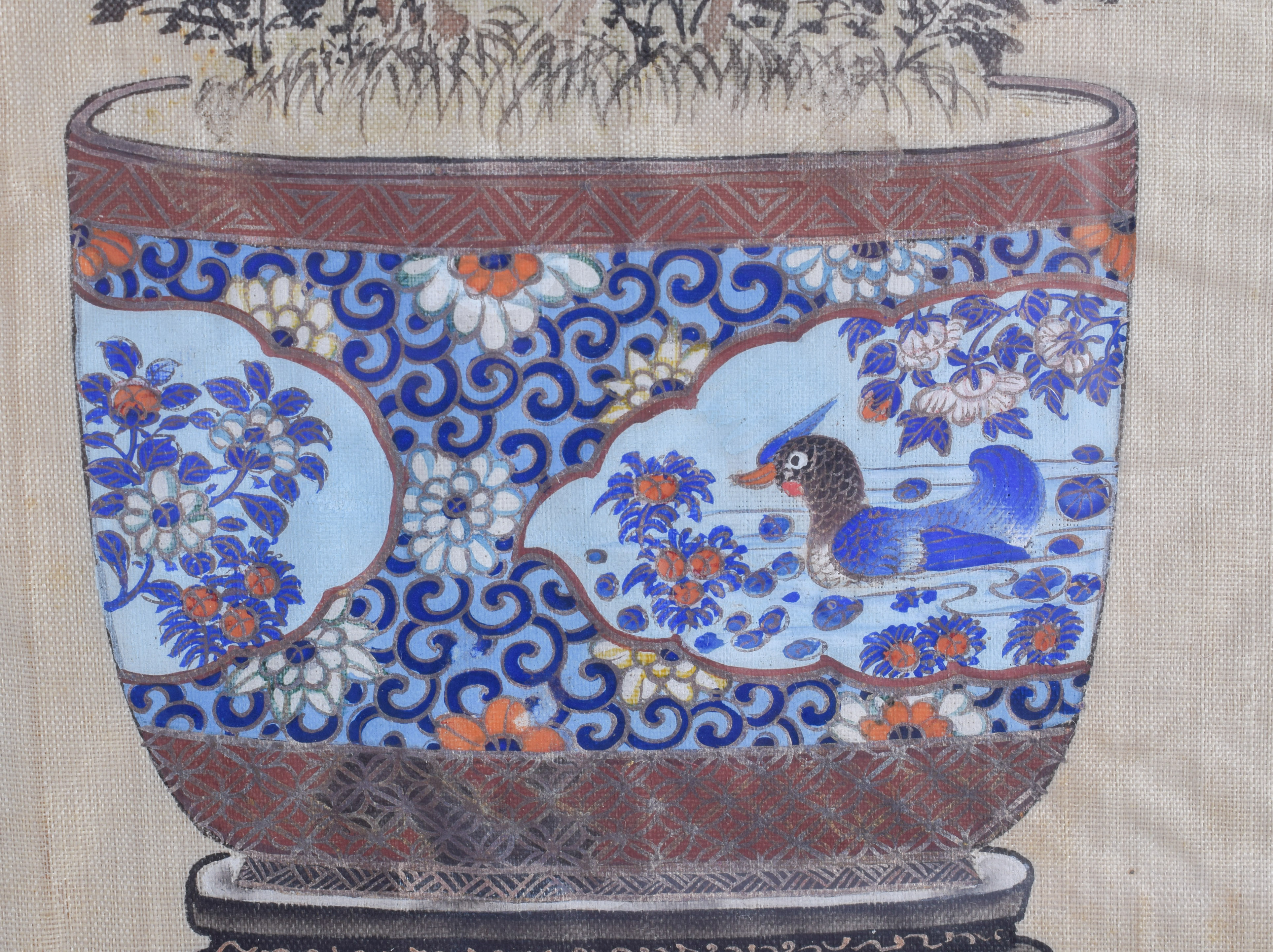 A PAIR OF 19TH CENTURY CHINESE WATERCOLOUR PANELS Qing, depicting still lifes. Image 39 cm x 46 cm. - Image 4 of 8
