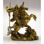 A CHINESE BRONZE GUARDIAN. 20 cm high.