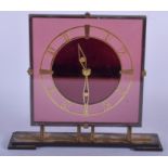 AN ART DECO FRENCH GLASS ELECTRIC CLOCK. 27 cm x 25 cm.