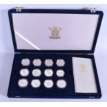 A CASED SET OF TWELVE ROYAL MINT SILVER COINS. (qty)