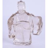 A 19TH CENTURY CHINESE CARVED ROCK CRYSTAL DEITY Qing. 8.5 cm x 5.5 cm.