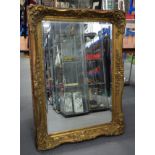 A LARGE GILTWOOD MIRROR. 120 cm x 76 cm.