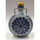 A CHINESE BLUE AND WHITE YONGLE STYLE FLASK. 30 cm high.