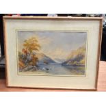 A FINE 19TH CENTURY EUROPEAN FRAMED WATERCOLOUR Phillip Mitchell, cattle in a landscape. 33 cm x 50