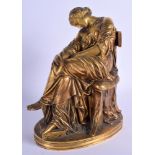 A LOVELY EARLY 19TH CENTURY FRENCH GILT BRONZE FIGURE OF A FEMALE After Tommaso Dei Cavalieri (1509-