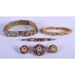 SIX PIECES OF VINTAGE ITALIAN MICRO MOSAIC JEWELLERY. (6)